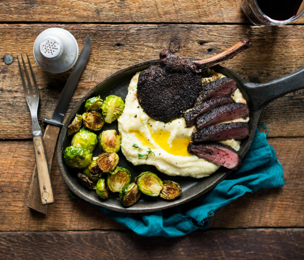 Coffee Crusted Venison Chops with Parsnip Apple Puree Reclaiming