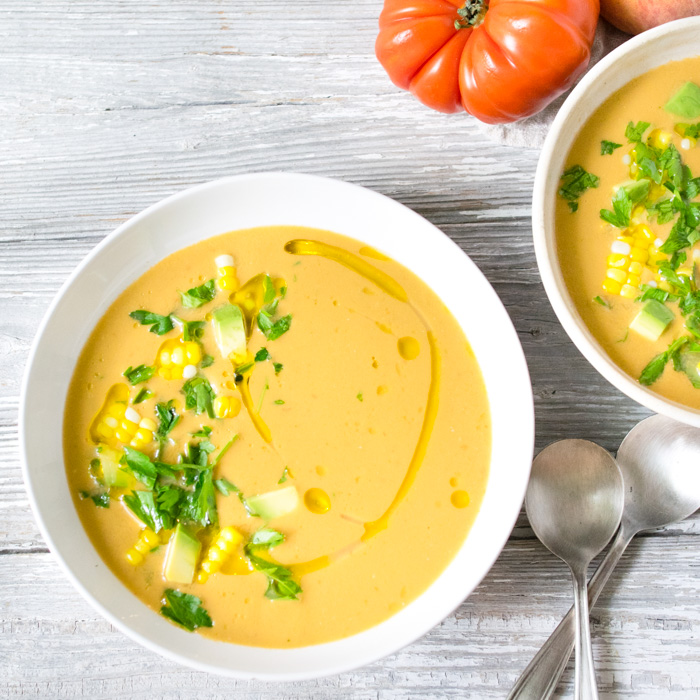 Peach and Tomato Gazpacho 