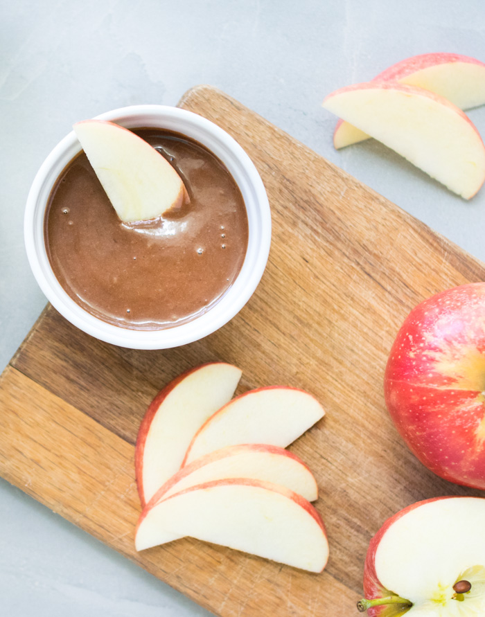 Chocolate Tahini Dip with Apples - Reclaiming Yesterday